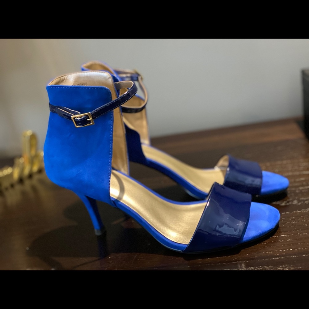 Blue high heels